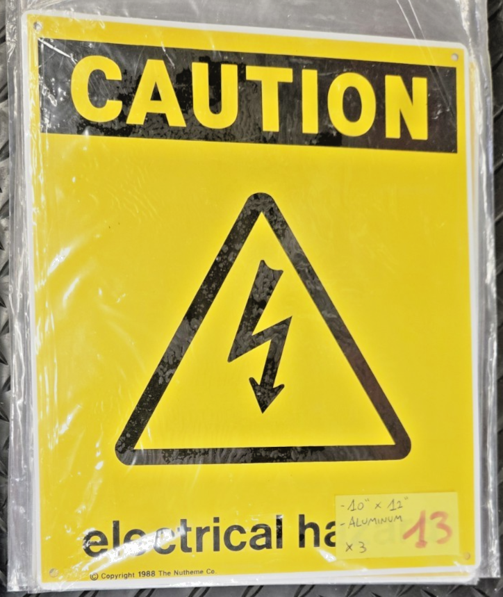 Caution Electrical Hazard  sign  Aluminum Weatherproof