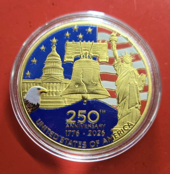 USA 250th Anniversary Commemorative Coin Double-Sided American Collectible #1090