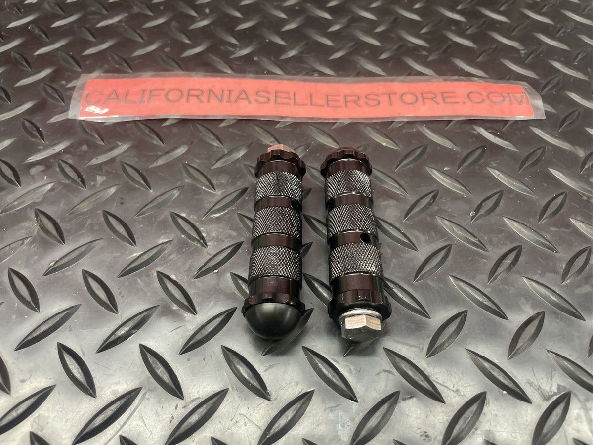 Racing Black Aluminum Foot Pegs 3 1/4”  M8 Bolt   #1409
