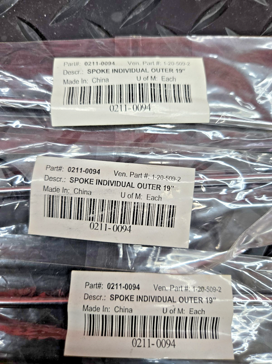 1X Aftermarket 0211-0094, 1-20-509-2 19" Outer Spokes SOLD EACH  #0542
