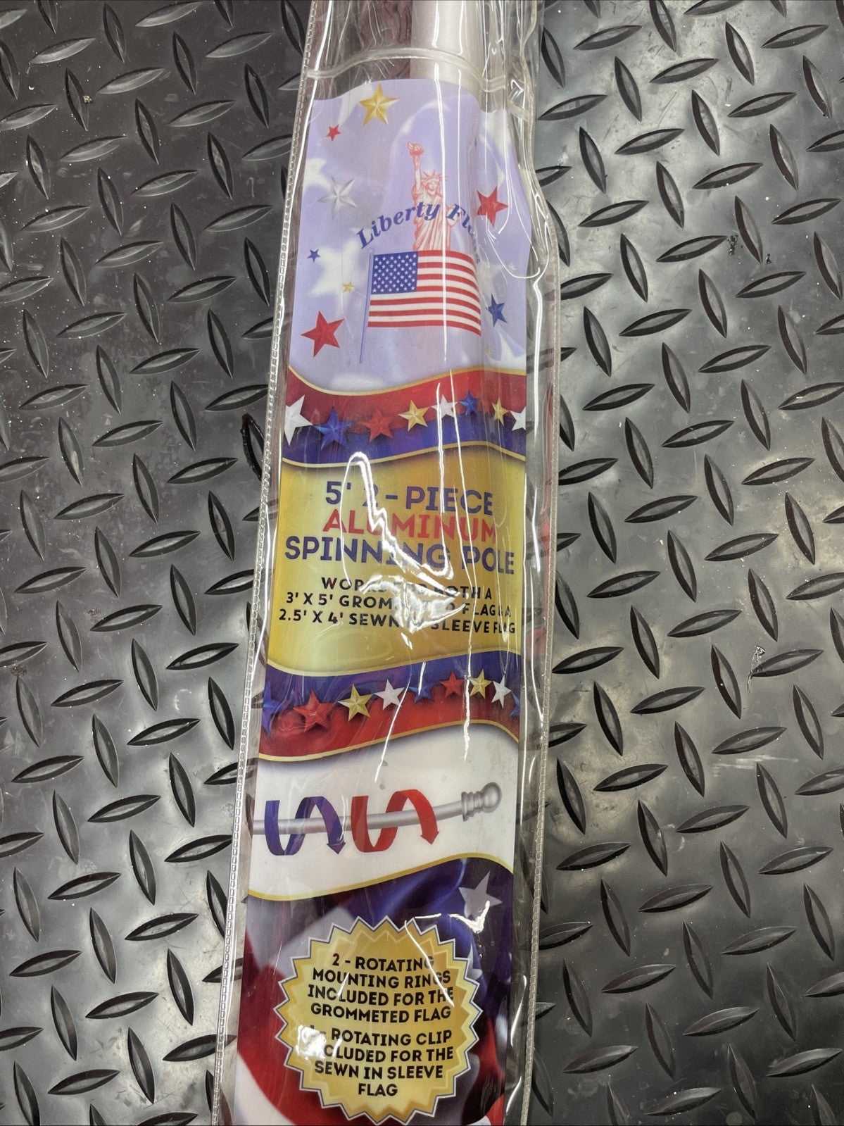 Seasonal Designs Tangle Free Spinning Flag Pole Aluminum 5FT Durable  #1018