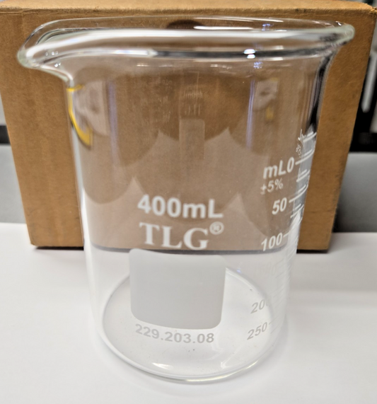 Beaker HEAVY DUTY GRADUATED BEAKER   Glass 400ML  #1257  SOLD EACH