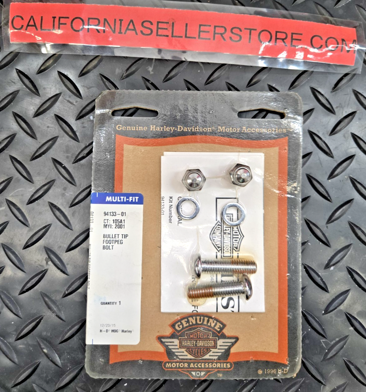 Harley-Davidson Universal Chrome Bullet Tip Footpeg Bolt Kit 94133-01 NEW #0787