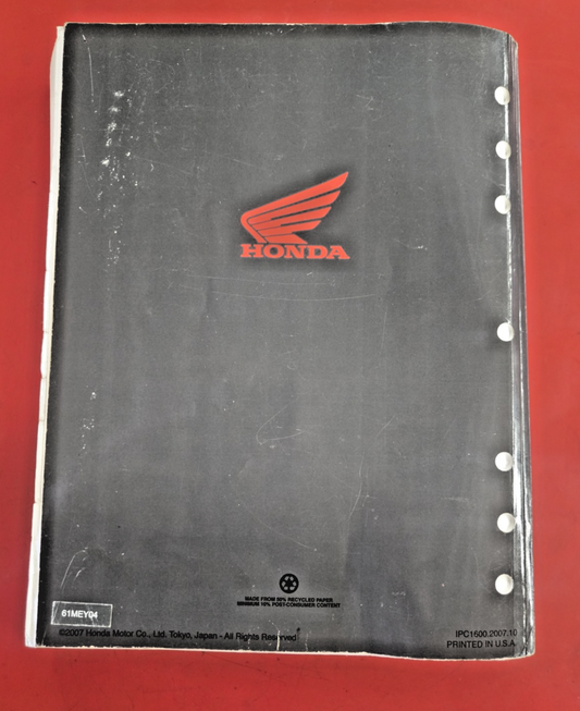 Honda Factory Service Manual 2006-2009 CRF450X 61MEY04  #0555
