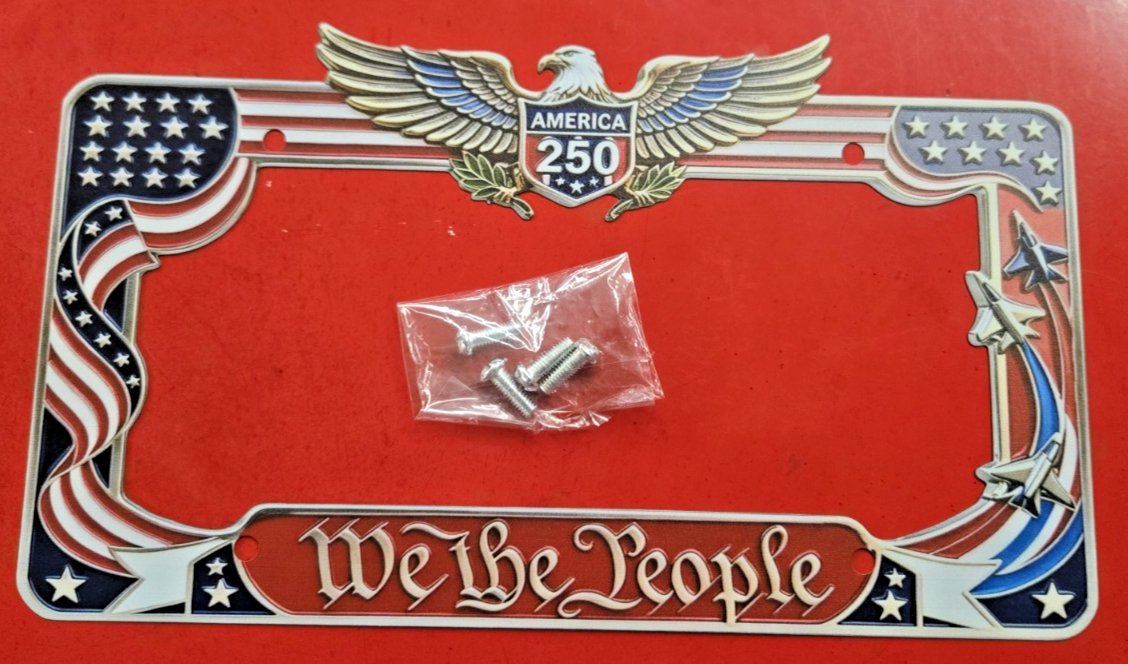 250th Anniversary Commemorative CAR License Plate Frame Flag Eagle #1071