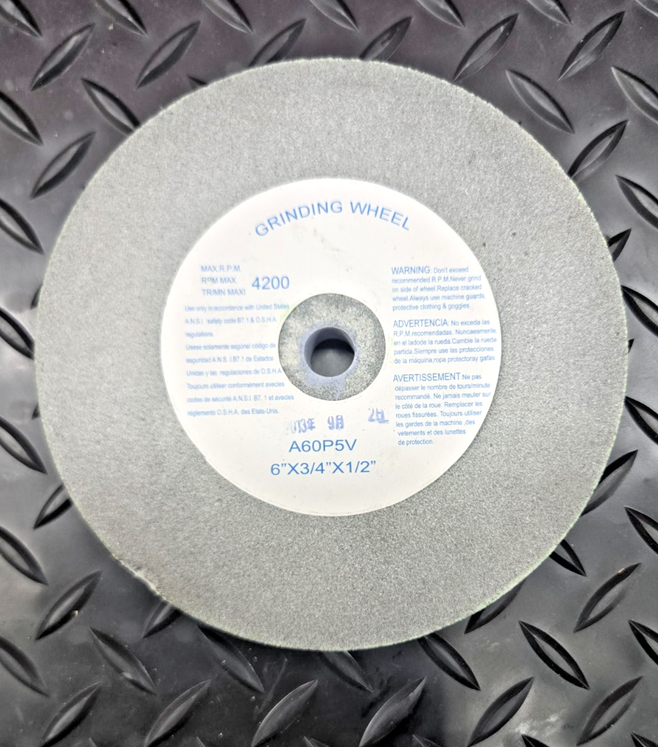 6" FINE GRIT Bench Grinder Stone Wheel 3/4"  x 1/2"   #0528